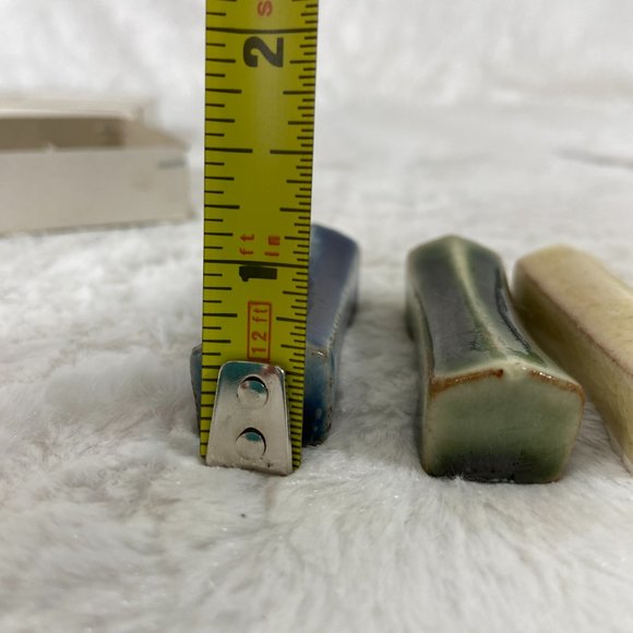 Vintage Ceramic Pottery Knife Rest Set of 5 Multi Color 1950's - Picture 9 of 10